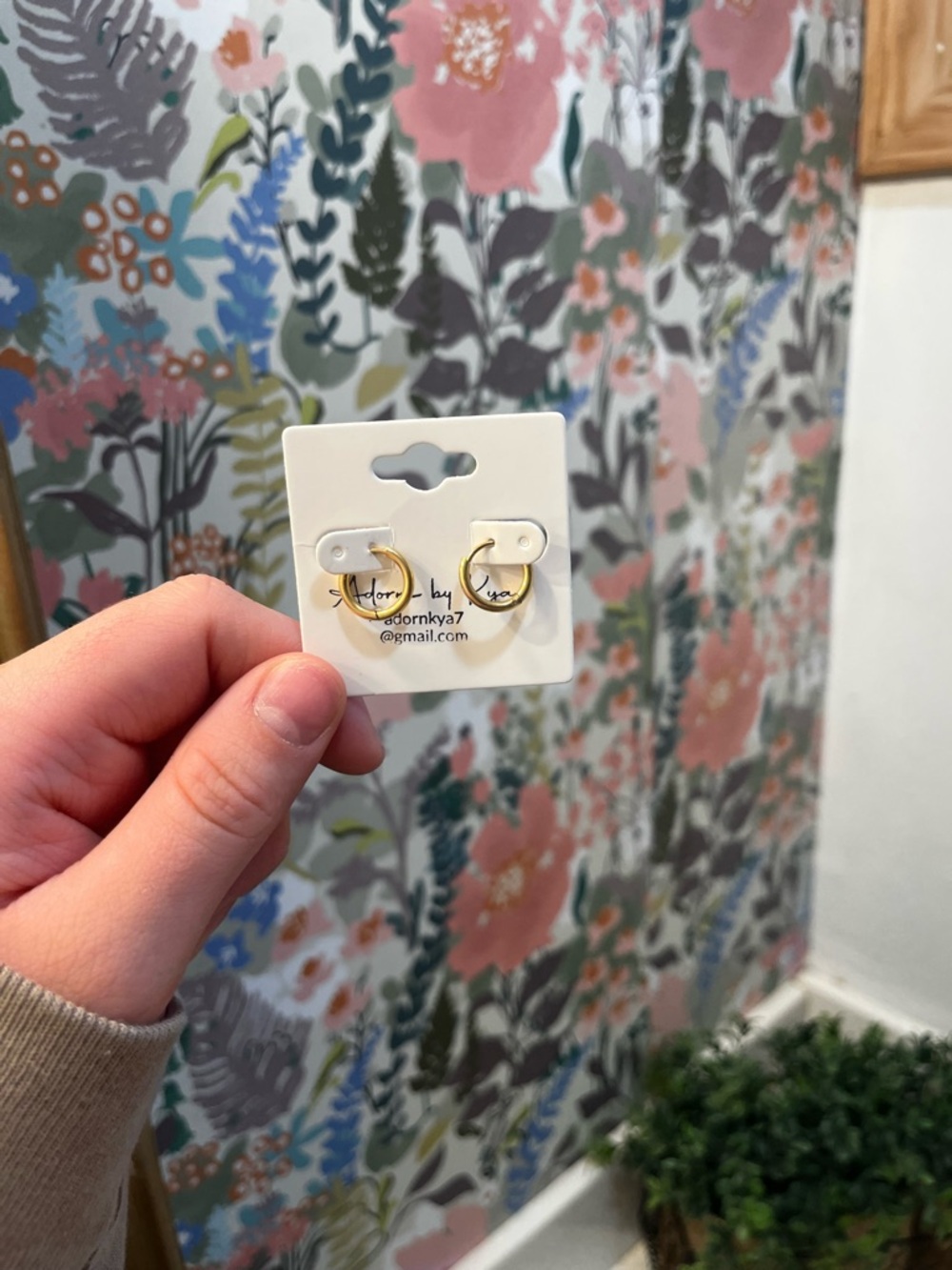 Gold Hoop and Bar Stud Earrings - Unbranded